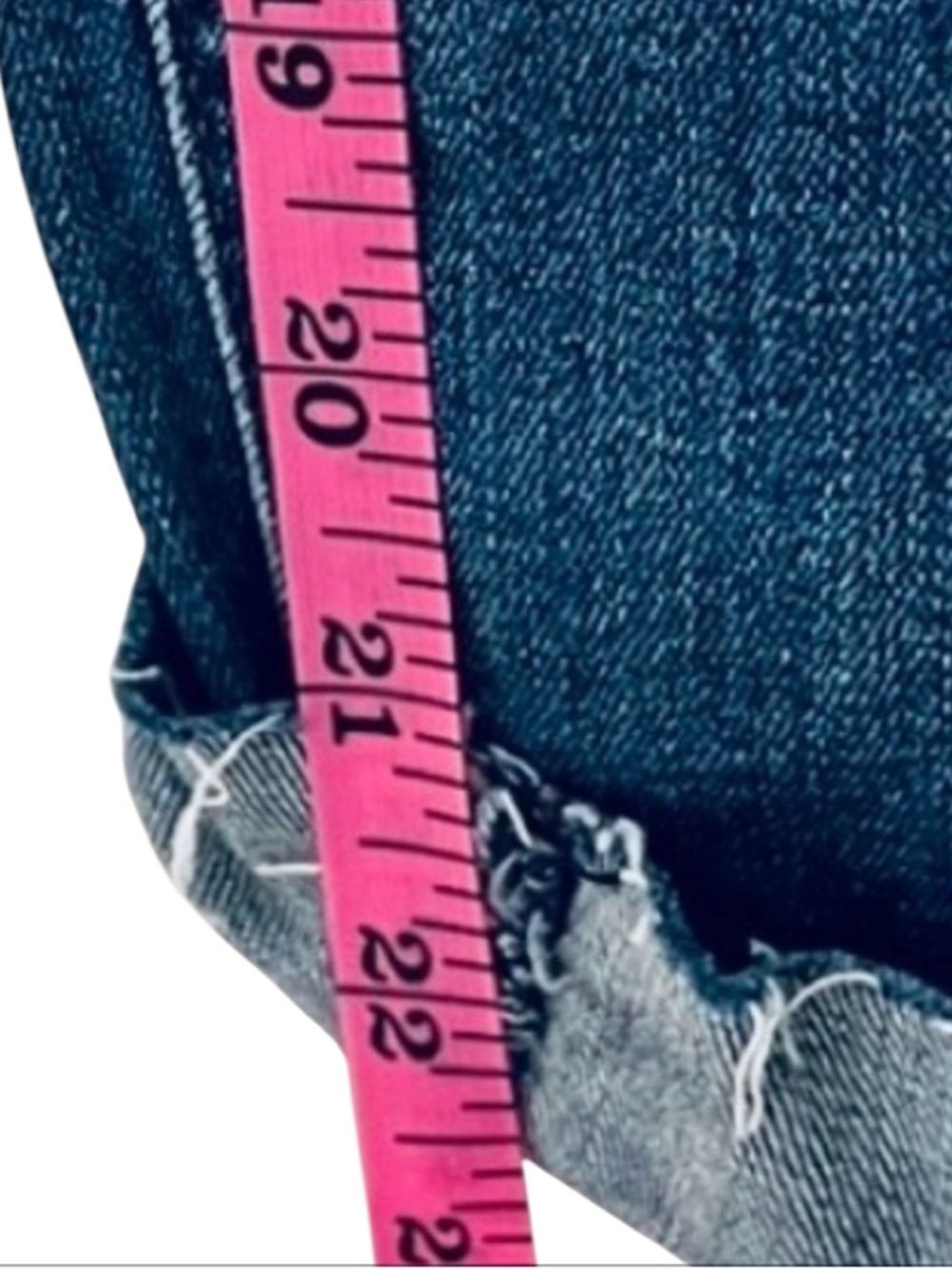 Express High Rise Girlfriend Jeans Rhinestone Distressed Raw Hem 16 - Picture 7 of 11